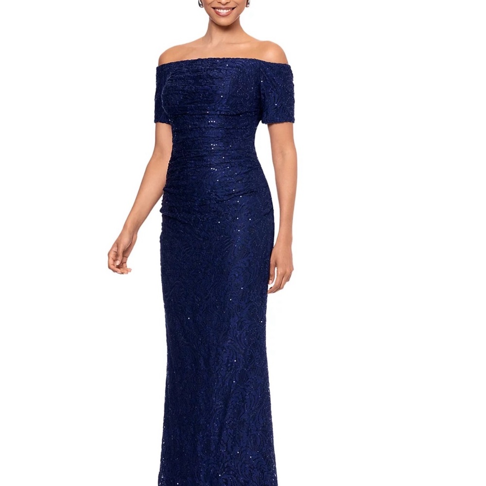 Xscape Strapless Midnight Blue Dress size12